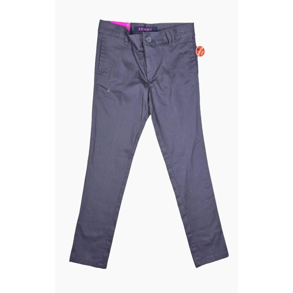 French Toast Girls Skinny Pants Size 10 Gray Stretch Adjustable Waist School Uni